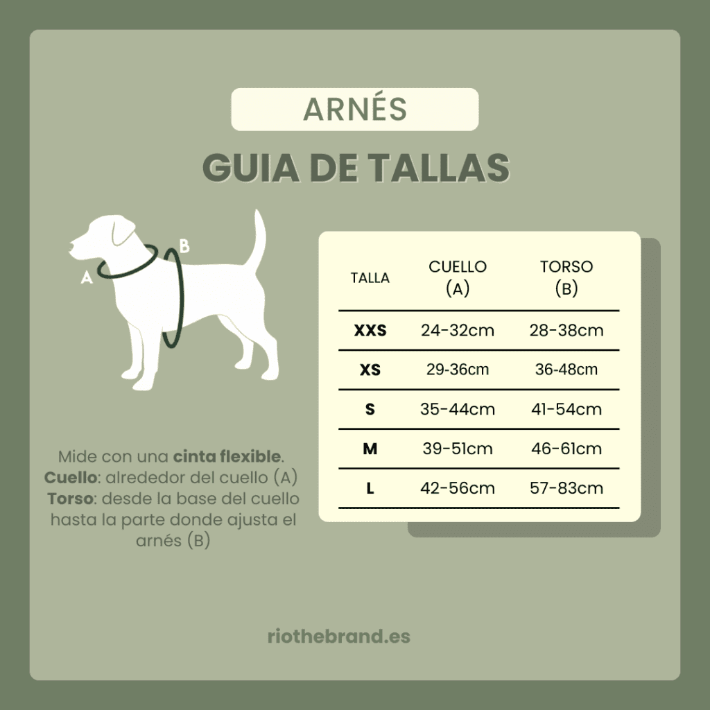 ACTUALIZADA GUIA TALLAS ARNES AJUSTABLE RIO THE BRAND